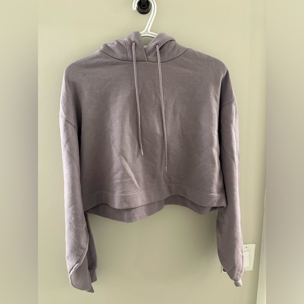 Alo Double Take Cropped Hoodie Lavender Size Small